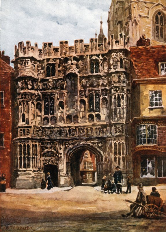 Canterbury, Christchurch Gateway (väri litho) tekijältä William Wiehe Collins