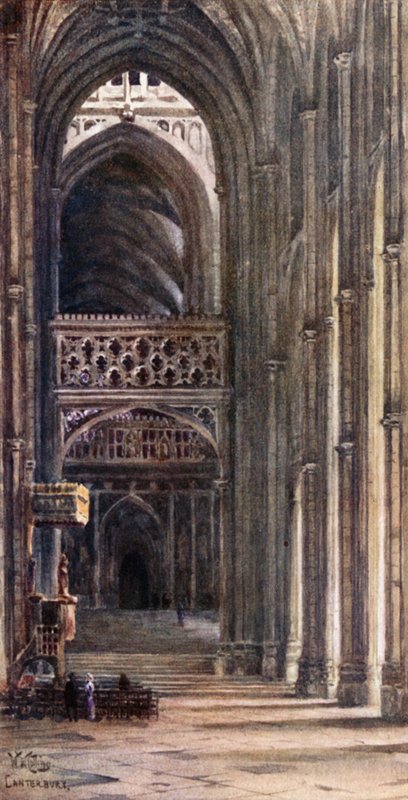 Canterbury, Naven sisustus (väri litho) tekijältä William Wiehe Collins