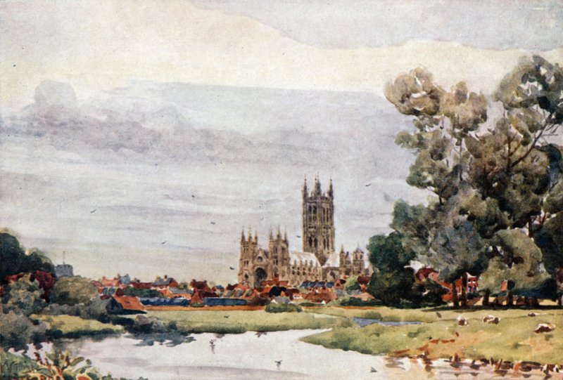 Canterbury Meadowsista (väri litho) tekijältä William Wiehe Collins