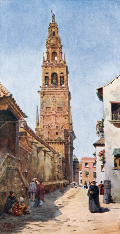 Cordoba, Campanario Tower (väri litho) tekijältä William Wiehe Collins