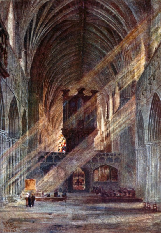 Exeter, Naven sisustus (väri litho) tekijältä William Wiehe Collins