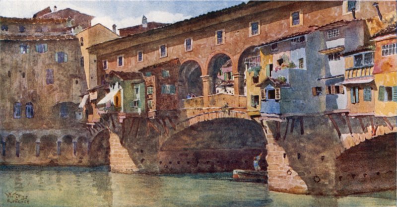 Firenze. Ponte Vecchio (väri litho) tekijältä William Wiehe Collins