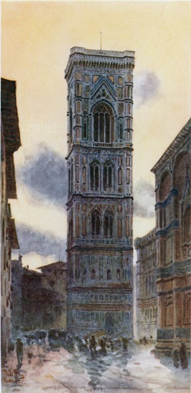 Firenze. Campanile (väri litho) tekijältä William Wiehe Collins