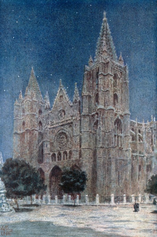Lleó, la Catedral (color lito) finlandès tekijältä William Wiehe Collins