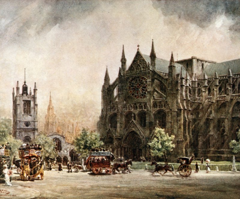Lontoo, Westminster Abbey. North Transept (väri litho) tekijältä William Wiehe Collins
