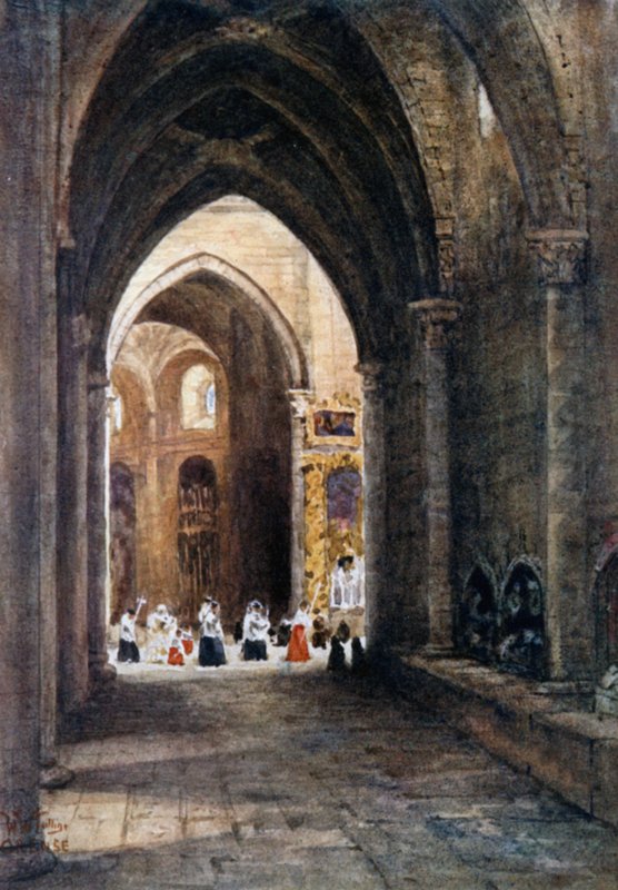 Orense, katedraalissa (väri litho) tekijältä William Wiehe Collins