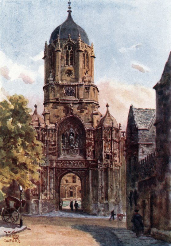Oxford, Christchurch Gateway (väri litho) tekijältä William Wiehe Collins