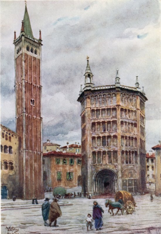Parma. Katedraali ja kastekappeli (värilitho) tekijältä William Wiehe Collins