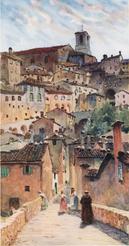 Perugia. Tuomiokirkko ja vanhakaupunki (väri litho) tekijältä William Wiehe Collins