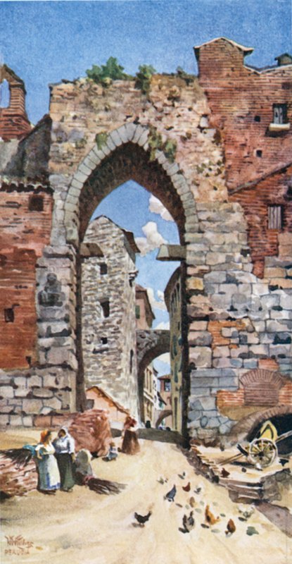 Perugia. Porta Susanna (väri litho) tekijältä William Wiehe Collins