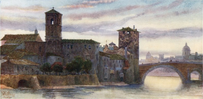 Rooma. S. Bartolomeon saari (väri litho) tekijältä William Wiehe Collins
