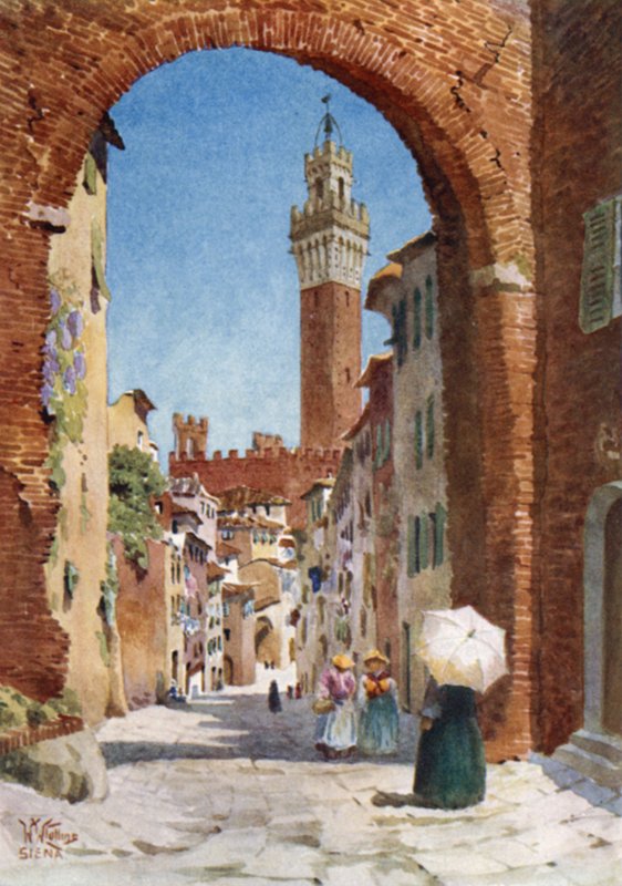 Siena. Katedraalin sisustus (väri litho) tekijältä William Wiehe Collins