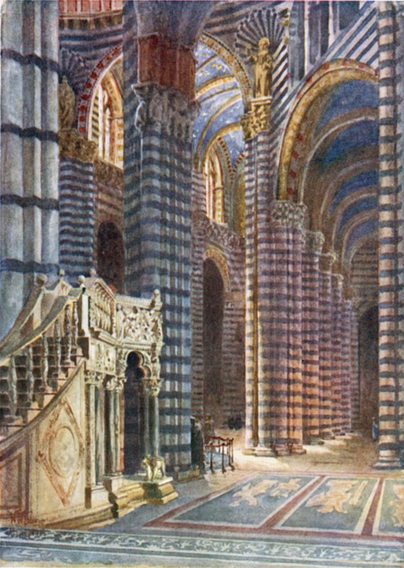 Siena. Pyhän Joosefin kaari (väri litho) tekijältä William Wiehe Collins