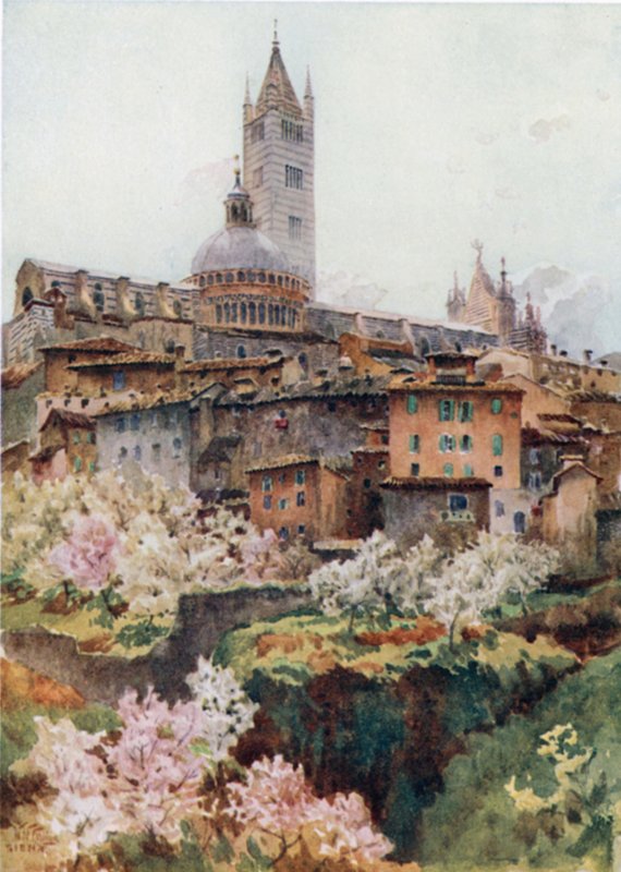 Siena. Tuomiokirkko (värinen lito) tekijältä William Wiehe Collins