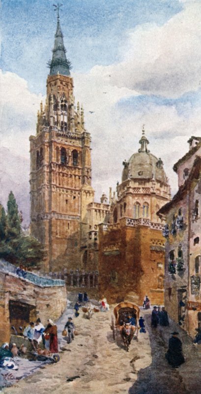 Toledo, katedraali (väri litho) tekijältä William Wiehe Collins