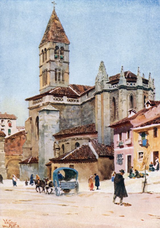 Valladolid, Santa Maria la Antigua (väri litho) tekijältä William Wiehe Collins