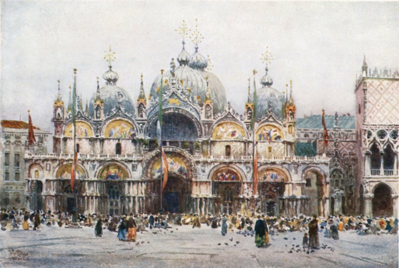 Venetsia. Pyhän Markuksen (väri litho) tekijältä William Wiehe Collins