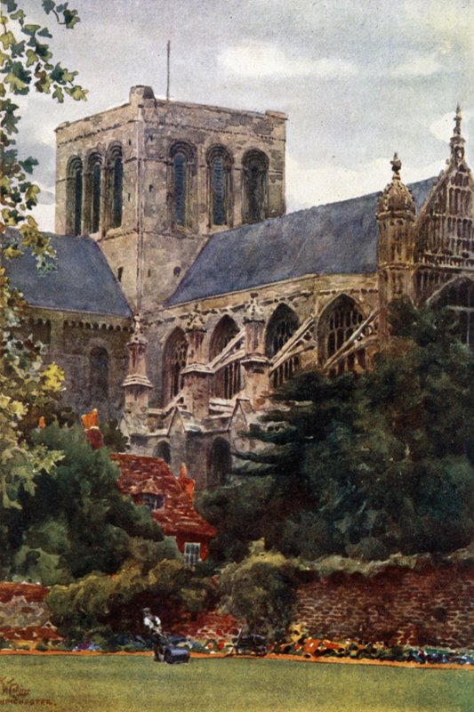 Winchester Deanery Gardenista (väri litho) tekijältä William Wiehe Collins