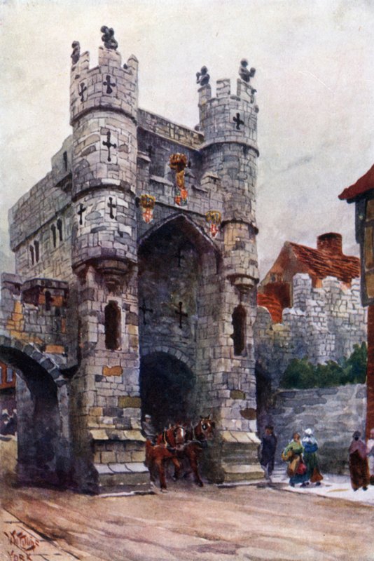York, Monk Bar (väri litho) tekijältä William Wiehe Collins