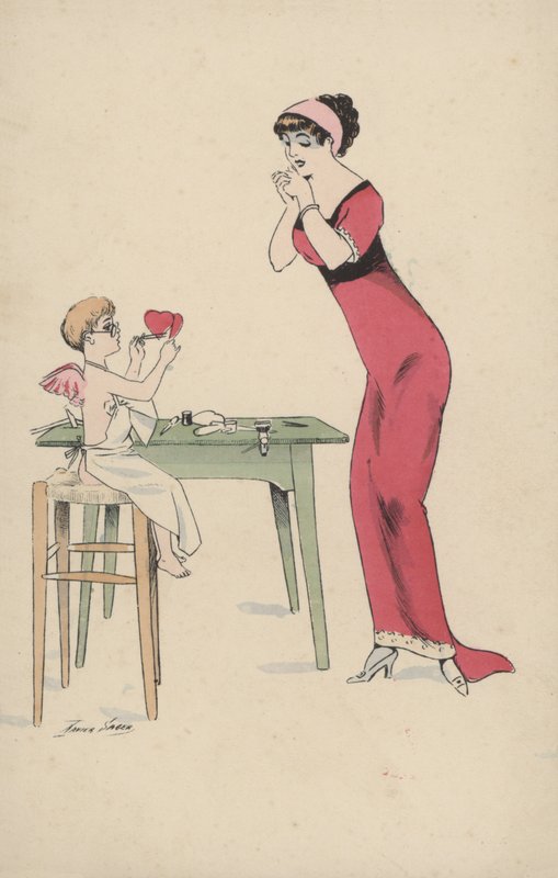 Tyttö odottaa, että Cupid yhdistää kaksi sydäntä tekijältä Xavier Sager