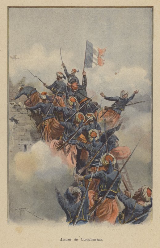 Ranskan hyökkäys Konstantinusta vastaan Algerian valloituksen aikana, 1837 tekijältä after Paris