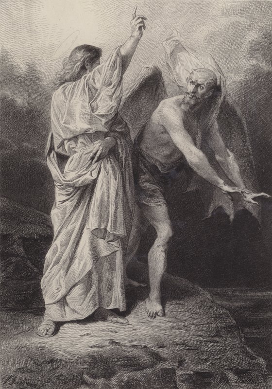 Kristus paholaisen kiusaa tekijältä after Albert Robida