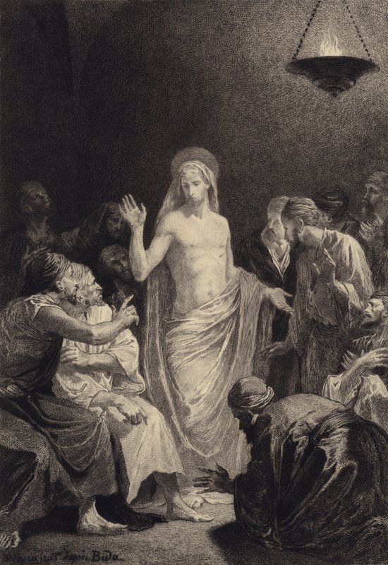 Jeesus ilmestyy opetuslapsille tekijältä after Albert Robida