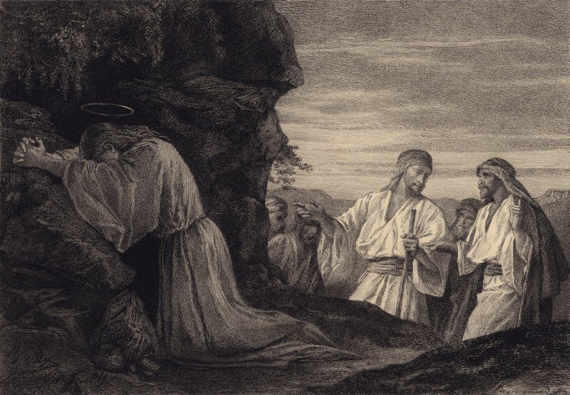 Jeesus rukouksessa tekijältä after Albert Robida