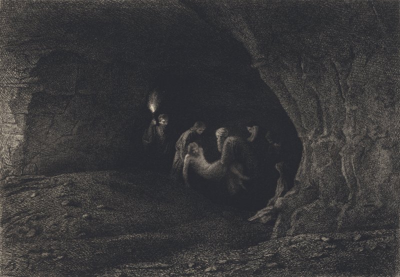 Jeesus laski hautaan tekijältä after Albert Robida