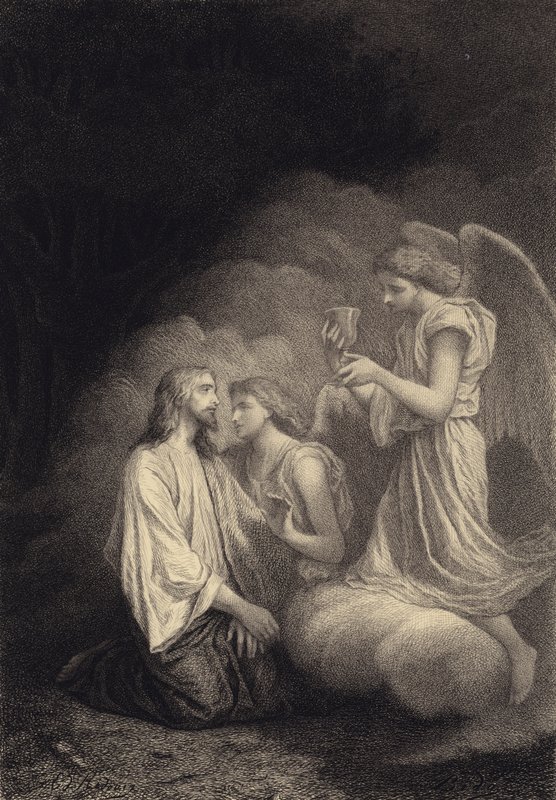 Jeesus Öljymäellä tekijältä after Albert Robida
