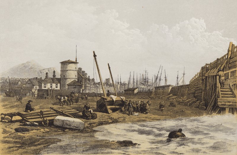 Vanhan Leithin laiturin selkä (chromolitho) tekijältä after C. Stanfield