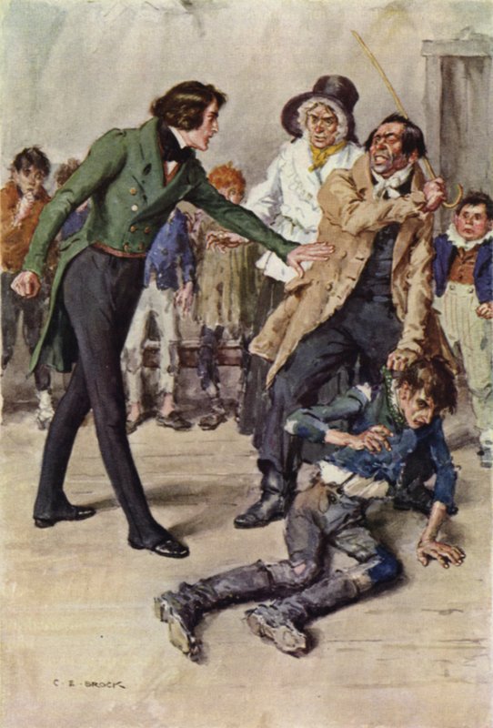 Kuvitus Nicholas Nicklebylle tekijältä after Charles Edmund Brock