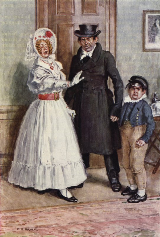 Kuvitus Nicholas Nicklebylle tekijältä after Charles Edmund Brock