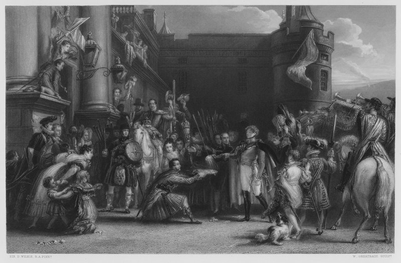 Kuningas Holyroodissa, kuvasta Royal Collectionissa tekijältä after David Wilkie