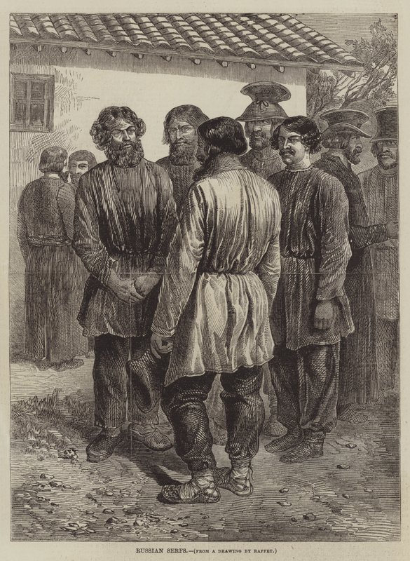Venäjän maaorjia tekijältä after Denis Auguste Marie Raffet