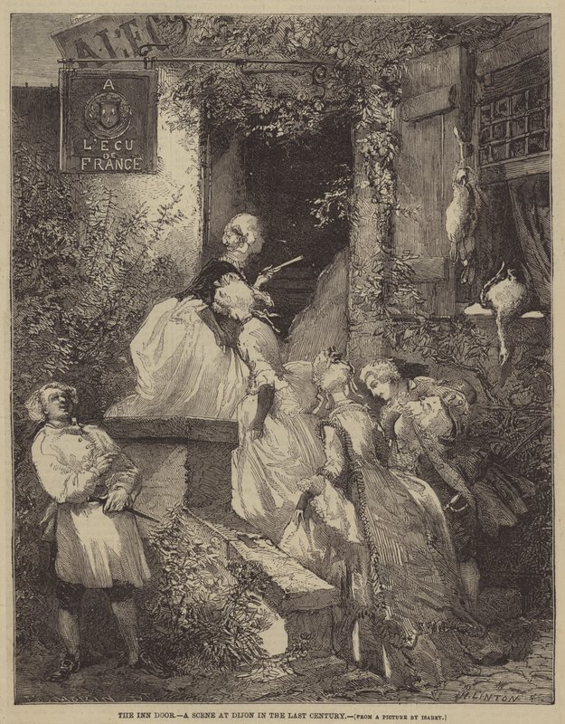 Inn Door, kohtaus Dijonissa viime vuosisadalla tekijältä after Edmond Morin