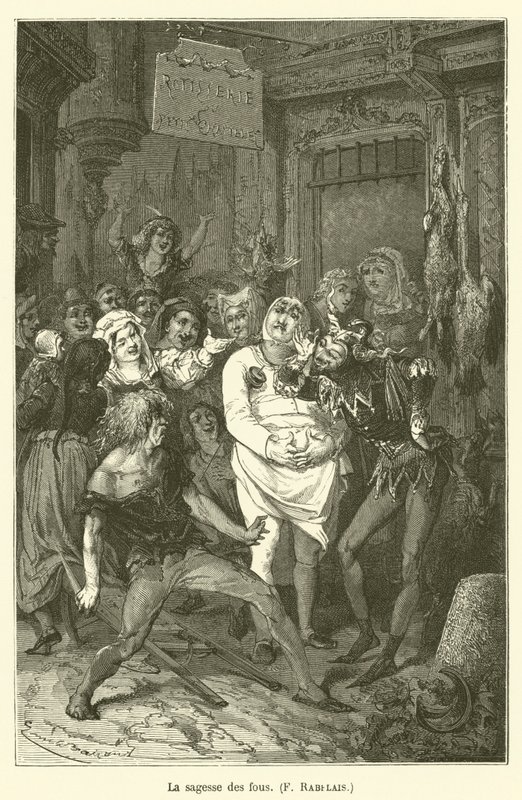 Hölmöjen viisaus, F Rabelais. tekijältä after Emile Antoine Bayard