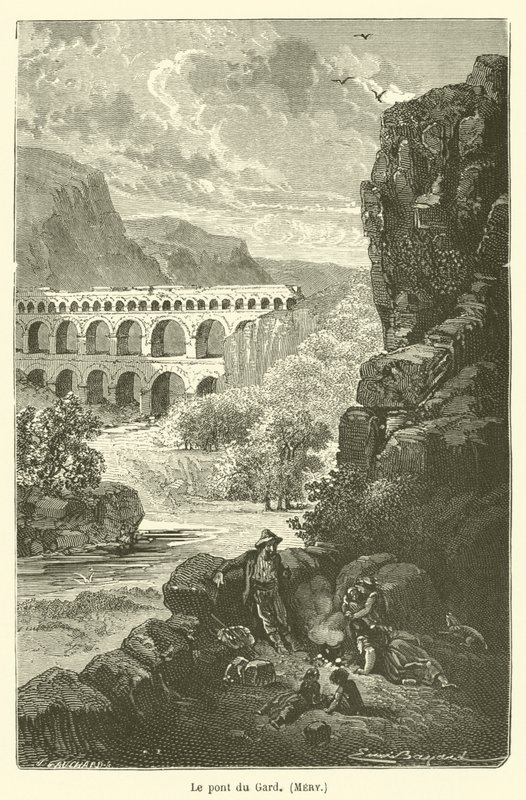 Pont du Gard, Mery tekijältä after Emile Antoine Bayard
