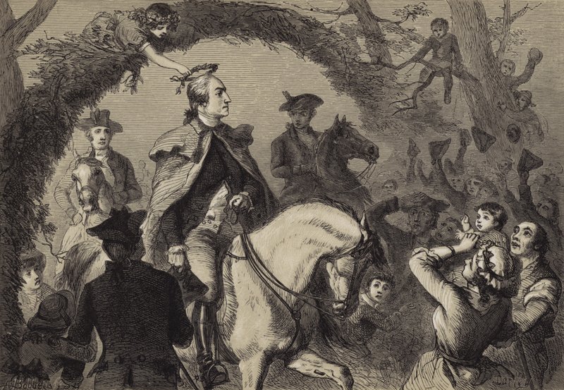 Angelica Washingtonin kruunattuaan tekijältä after Felix Octavius Carr Darley