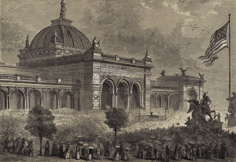 Satavuotisjuhlanäyttelyn avajaiset, 10. toukokuuta 1876. tekijältä after Felix Octavius Carr Darley