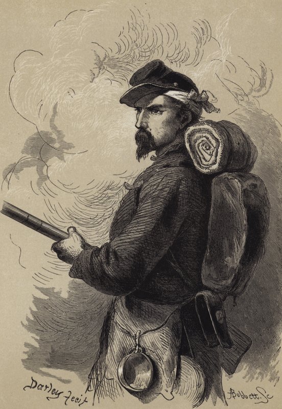 Amerikan sisällissodan sotilas tekijältä after Felix Octavius Carr Darley