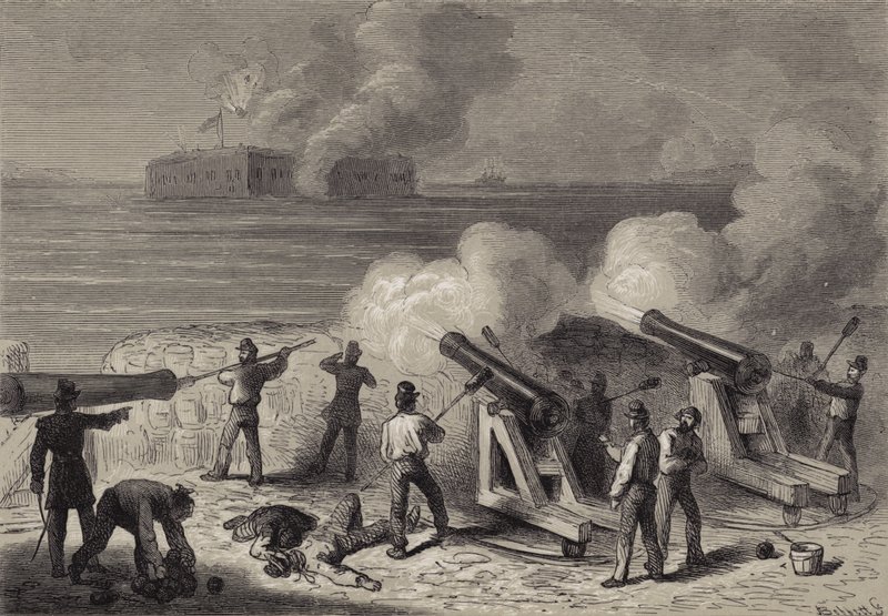 Hyökkäys Fort Sumteriin tekijältä after Felix Octavius Carr Darley