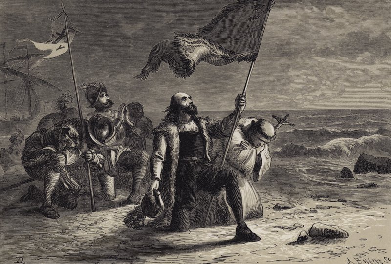 Kolumbuksen laskeutuminen tekijältä after Felix Octavius Carr Darley