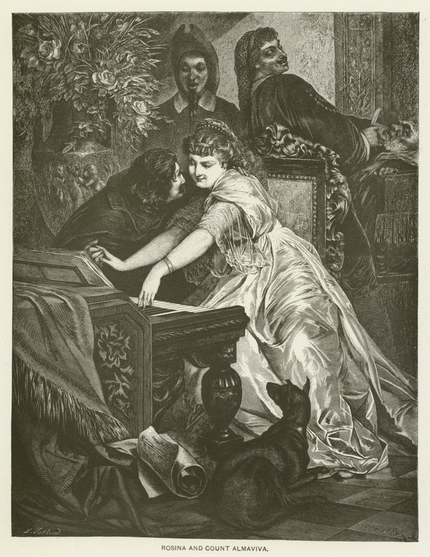 Rosina ja kreivi Almaviva tekijältä after Ferdinand Keller