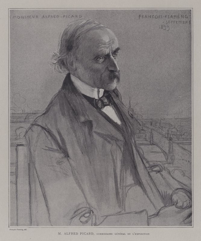 Alfred Picard, Pariisin Universelle 1900 -näyttelyn pääkomissaari tekijältä after Francois Flameng