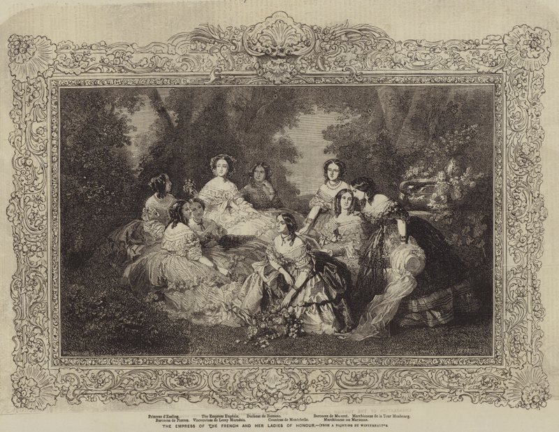 Ranskan keisarinna ja hänen Ladies of Honor tekijältä after Franz Xaver Winterhalter