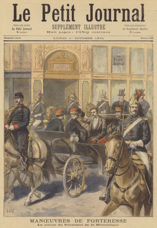 Presidentti Casimir-Perier palaa katsomasta Ranskan armeijan liikkeitä tekijältä after Frederic Theodore Lix