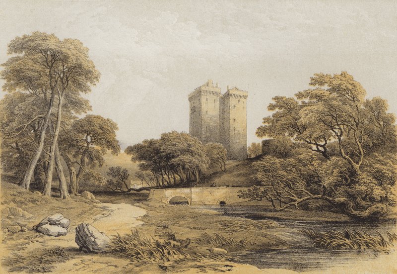 Borthwickin linna (chromolitho) tekijältä after George Cattermole