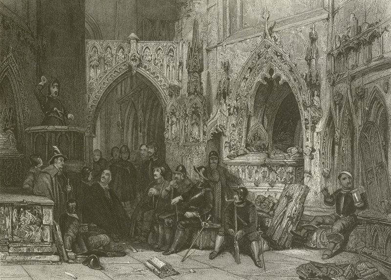 Puritaaninen sotilas saarnaa tekijältä after George Cattermole