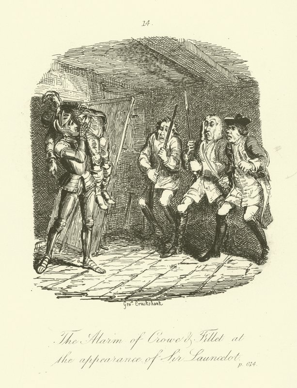 Tobias Smollettin kuvitus Launcelot Greaves -teoksesta. tekijältä after George Cruikshank